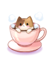 Costume Cat in Coffee Cup